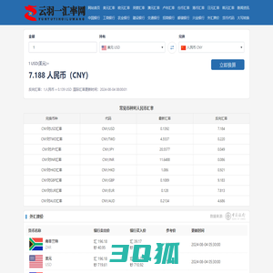 美元兑人民币汇率_美元欧元英镑最新外汇牌价_云羽一汇率网